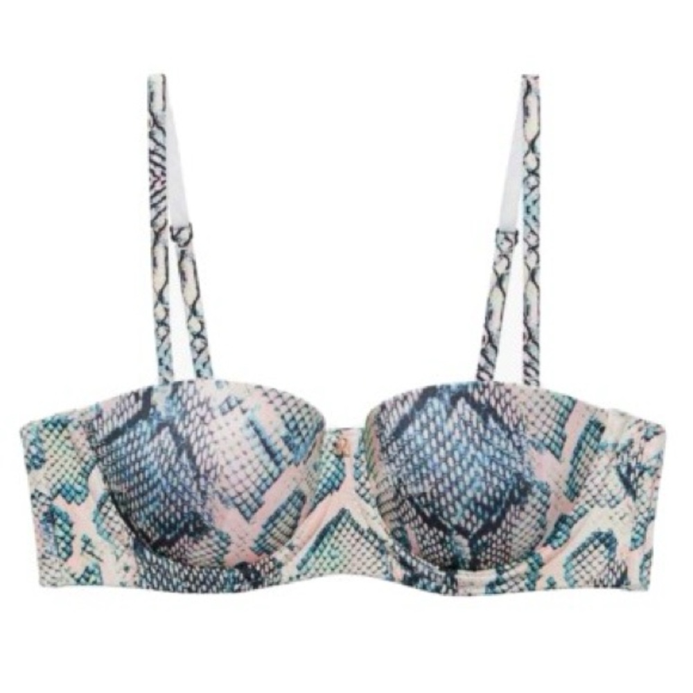 Savage X Fenty | Silver and Black Sapphire Snakeskin Balconette Bra | Size 36DD